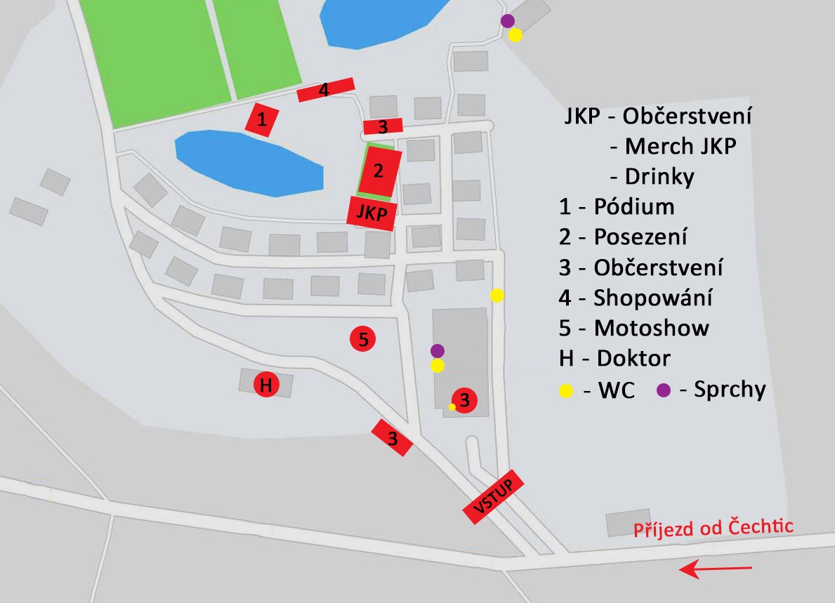 Plán areálu 44. JAWÁČE 2026 v Jizbicích